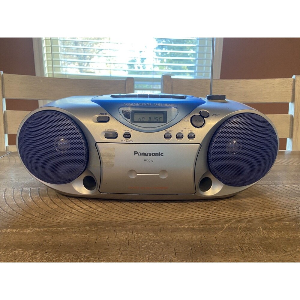 Panasonic RX-D13 Blue CD Player AM/FM Radio Cassette Deck Stereo Boombox -Tested